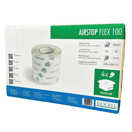 Isocell Airstop Flex kleefband voor Luchtdichting - 25m x 75/100/150/200mm Luchtdichting-shop Isocell Airstop Flex kleefband voor Luchtdichting - 25m x 75/100/150/200mm Luchtdichting-shop